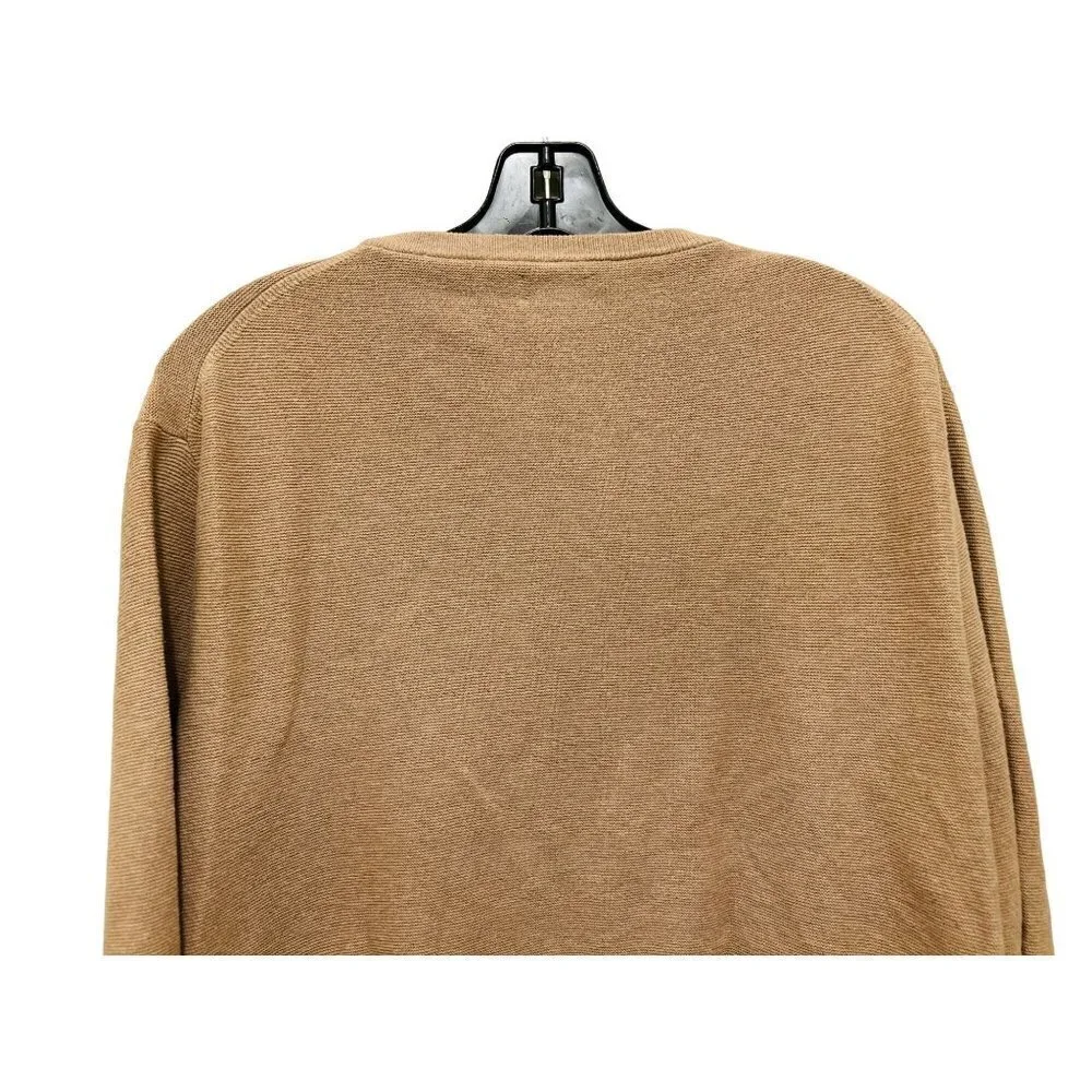 Men's Med J.Crew Crewneck Sweater Textured Cotton Tan Beige   B19